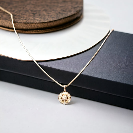 Golden Floral Pendant