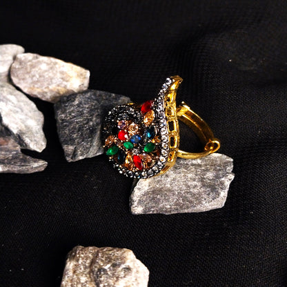 Multi Stone Zircon Spiral Ring