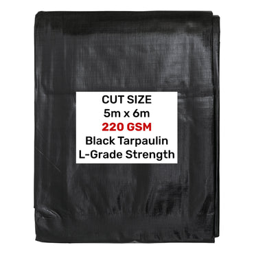 Black Silver L-Grade Tarpaulin 5m x 6m Heavy Duty Outdoor Sheet Waterproof Sheet