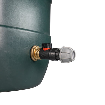 Water Butt Brass Kit 1in with In-Line Valve + 20mm MDPE for Brass Water Fitting