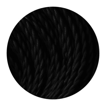 Vintage Black 2-Core Twisted Fabric Cable | 0.75mm Braided Cord for Pendant Flex ~1769